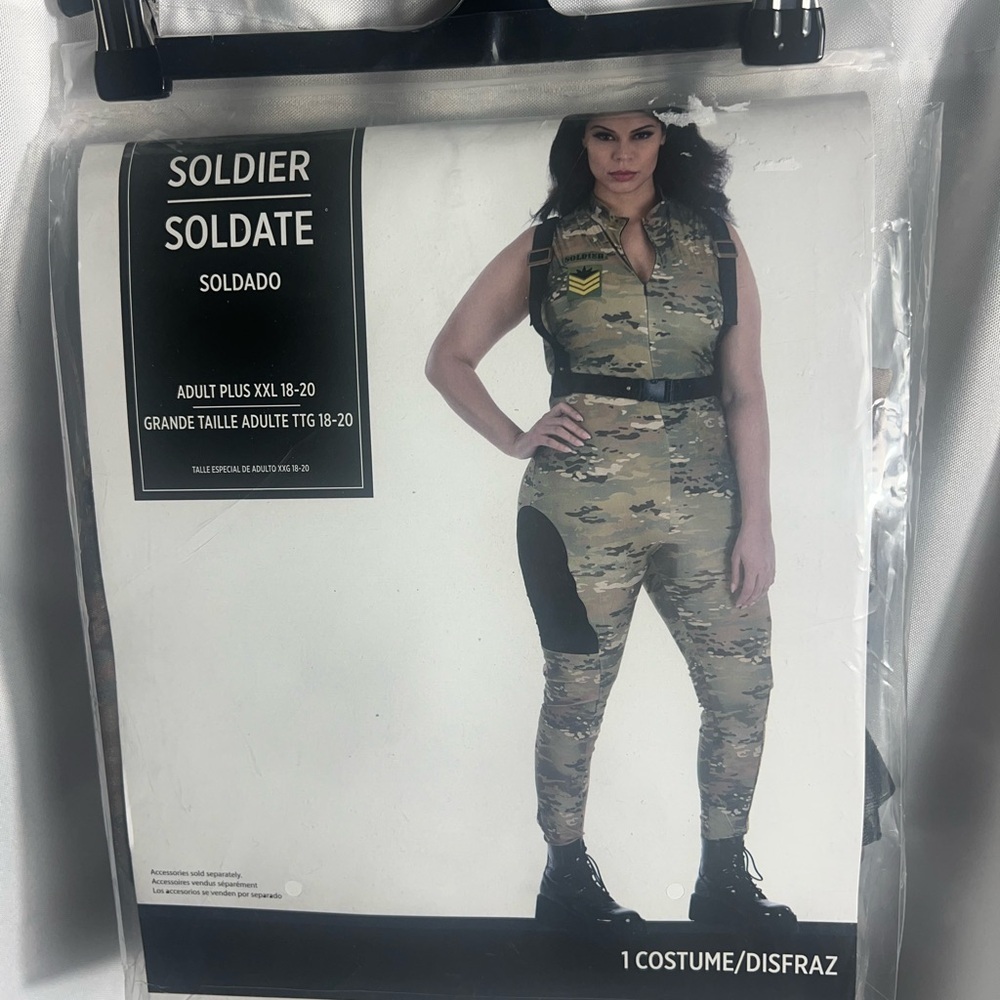Halloween Costume Solider Women’s Plus Size XXL 18-20 Camouflage Jumpsuit New